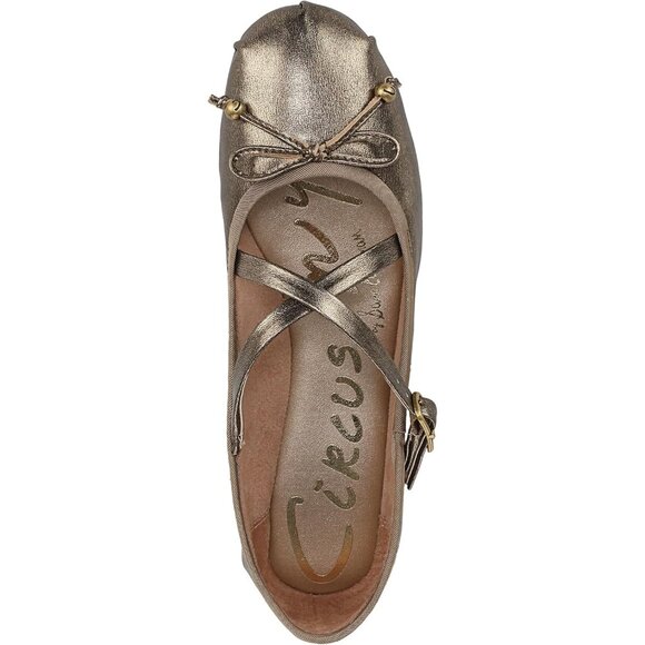 Circus NY by Sam Edelman Women's Gilded Polyurethane Cross Strap Ballet Flat - Picture 5 of 6